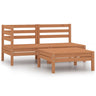 3 Piece Garden Lounge Set Solid Pinewood