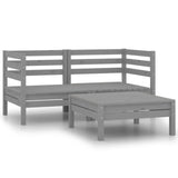 3 Piece Garden Lounge Set Solid Pinewood