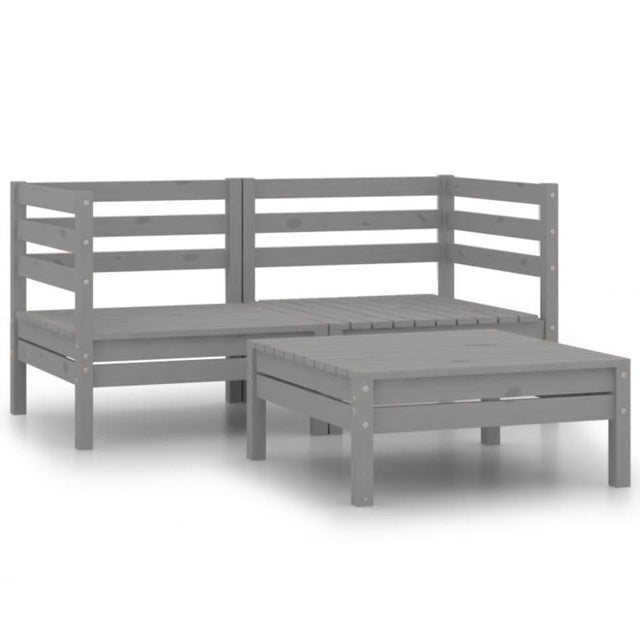 3 Piece Garden Lounge Set Solid Pinewood