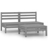 3 Piece Garden Lounge Set Solid Pinewood