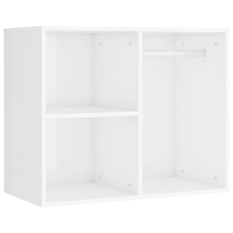 Led Dressing Table With 2 Cabinets High Gloss White Engineered Wood