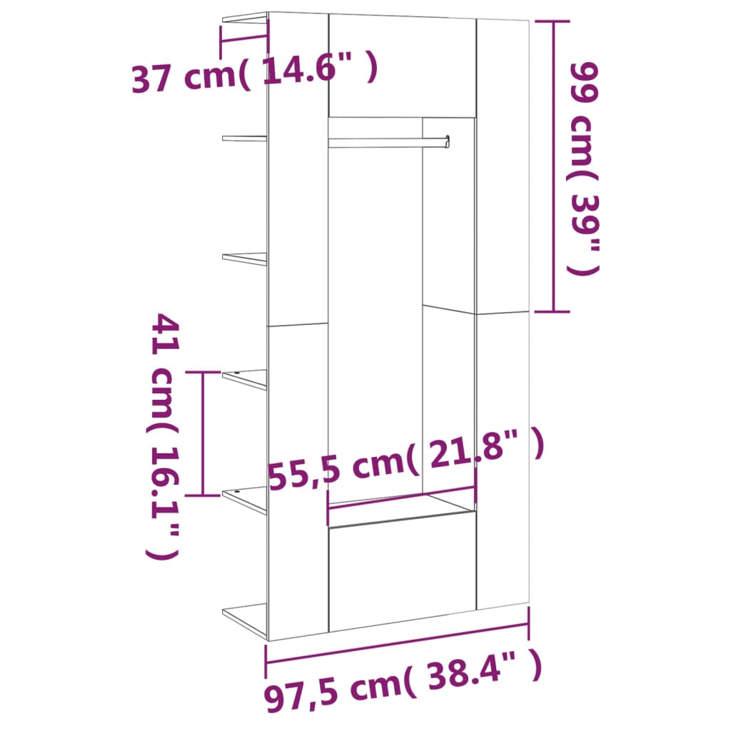 Hallway Cabinets 2 Pcs Engineered Wood