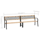 Twin Garden Bench 238 Cm Chinese Fir Wood