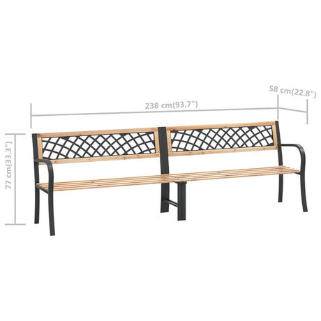 Twin Garden Bench 238 Cm Chinese Fir Wood
