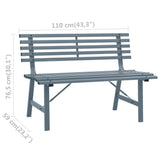 Garden Bench 110 Cm Steel
