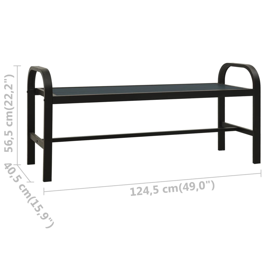 Garden Bench 124.5 Cm Steel And Wpc