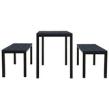 3 Piece Garden Dining Set Steel And Wpc