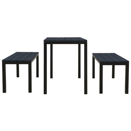 3 Piece Garden Dining Set Steel And Wpc