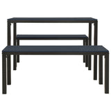 3 Piece Garden Dining Set Steel And Wpc