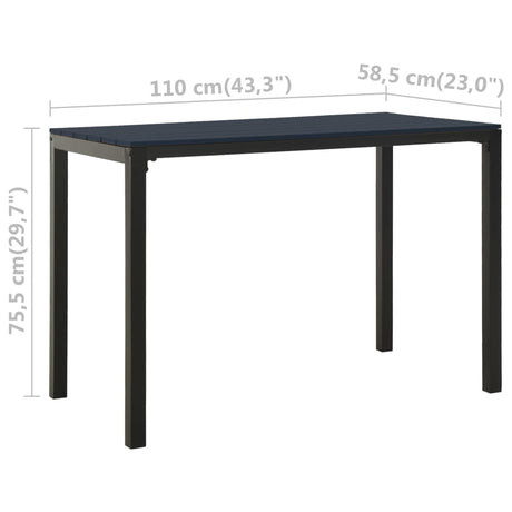 3 Piece Garden Dining Set Steel And Wpc