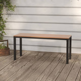Garden Bench 110 Cm Steel And Wpc