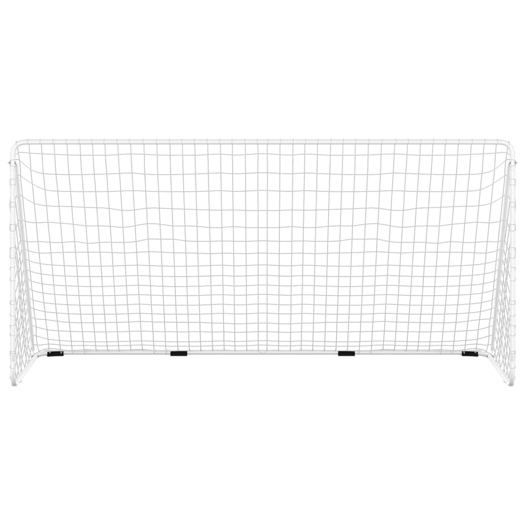 Football Goal With Net White Steel