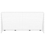 Football Goal With Net White Steel