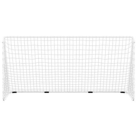 Football Goal With Net White Steel
