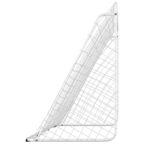 Football Goal With Net White Steel
