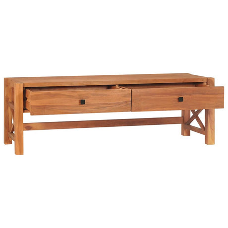 Tv Cabinet With Drawers 120X40X45 Cm Solid Wood Teak