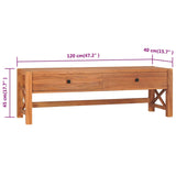 Tv Cabinet With Drawers 120X40X45 Cm Solid Wood Teak