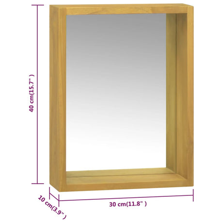 Mirror Cabinet 30X10X40 Cm Solid Wood Teak