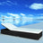 Sun Lounger With Cream White Cushion Poly Rattan