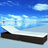Sun Lounger With Cream White Cushion Poly Rattan