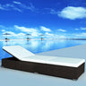 Sun Lounger With Cream White Cushion Poly Rattan