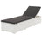 Sun Lounger With Cream White Cushion Poly Rattan