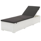 Sun Lounger With Cream White Cushion Poly Rattan