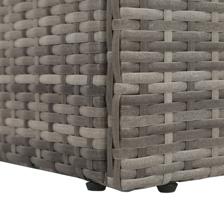 Outdoor Lounge Bed With Cushion & Pillows Poly Rattan