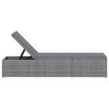 Sun Lounger With Cushion And Tea Table Poly Rattan