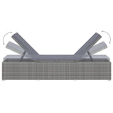 Sun Lounger With Cushion And Tea Table Poly Rattan