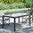 Garden Table Tempered Glass And Poly Rattan Grey