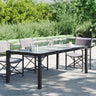 Garden Table 190X90X75 Cm Tempered Glass And Poly Rattan