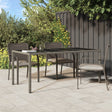 Garden Table 190X90X75 Cm Tempered Glass And Poly Rattan