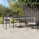 Garden Table 190X90X75 Cm Tempered Glass And Poly Rattan