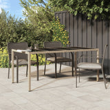 Garden Table 190X90X75 Cm Tempered Glass And Poly Rattan