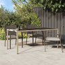 Garden Table 190X90X75 Cm Tempered Glass And Poly Rattan