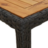 Garden Table Poly Rattan And Acacia Wood