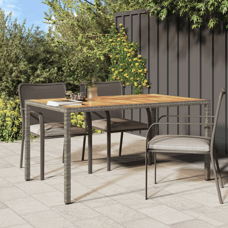Garden Table Poly Rattan And Acacia Wood
