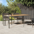 Garden Table Poly Rattan And Acacia Wood