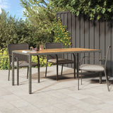 Garden Table Poly Rattan And Acacia Wood