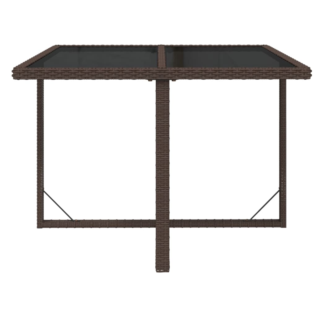 Garden Table 109X107X74 Cm Poly Rattan And Glass