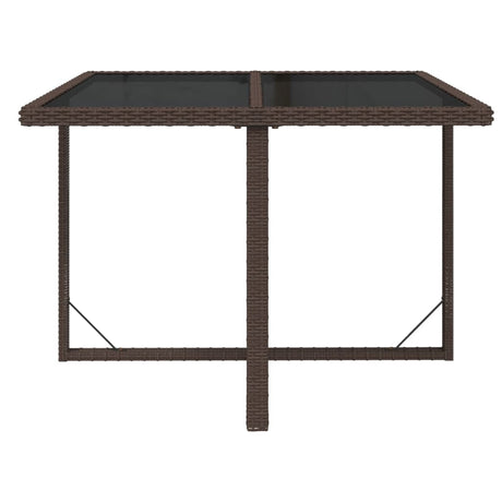 Garden Table 109X107X74 Cm Poly Rattan And Glass
