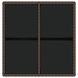 Garden Table 109X107X74 Cm Poly Rattan And Glass