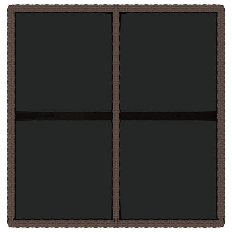 Garden Table 109X107X74 Cm Poly Rattan And Glass