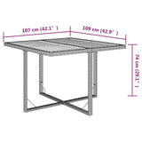 Garden Table Beige 109x107x74 cm Poly Rattan&Solid Wood Acacia