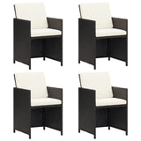 Garden Dining Chairs With Cushions 4 Pcs Poly Rattan