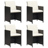 Garden Dining Chairs With Cushions 4 Pcs Poly Rattan