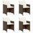 Garden Dining Chairs With Cushions 4 Pcs Poly Rattan