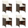 Garden Dining Chairs With Cushions 4 Pcs Poly Rattan