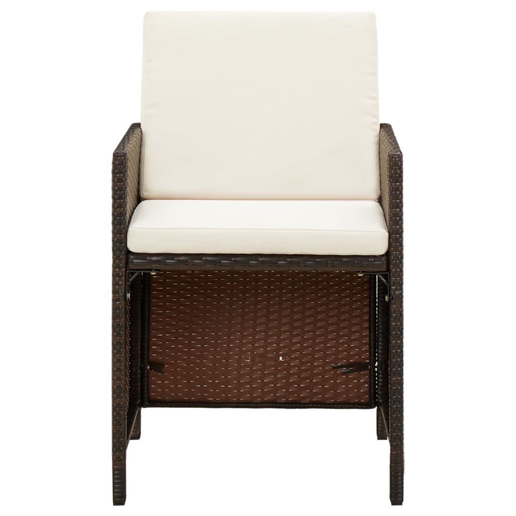 Garden Dining Chairs With Cushions 4 Pcs Poly Rattan